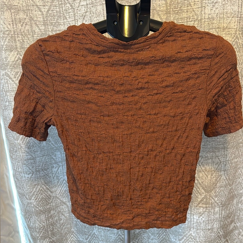 Mango Brown Ruched Top - Picture 2 of 3